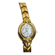 Vintage Viviani Gold Tone Metal Band Fashion 18mm Bezel Watch New with Tags - $11.87