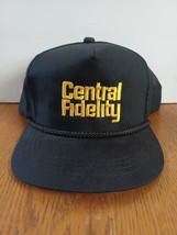 Vintage Central Fidelity Yupoong Snapback Classic Cap Hat Black NOS - £9.50 GBP