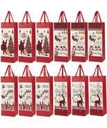 12 Pack Christmas Wine Bags, Paper Tote Gift Wrapping Bag With Handles 4... - £24.35 GBP