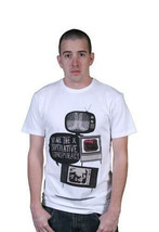 WeSC We Are The Superlative Conspiracy Hombre Blanco Televisión TV Noise T-Shirt - £11.27 GBP