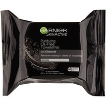 25 ct., Garnier SkinActive Clean+ Charcoal Oil-Free Makeup Remover Wipes.. - £15.81 GBP