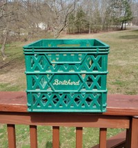 Vtg. Milk Crate Birtcherd Quality Heavy Duty Crate 13&quot; X 13&quot; x11&quot; Green #2 - £22.32 GBP