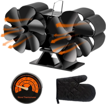 Fireplace Stove Fan Heat Powered For Stove/Pellet/Log Burner/Fireplace 1... - $41.27