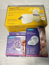 Medela Double Electric Breast Pump With New in Box Nursing Pads & Therapy Packs - £73.22 GBP