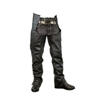ZipOut Insulated and Lined Plain Biker Leather Chaps - £70.46 GBP+