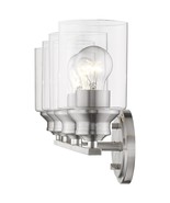 Modern Silver Wall Sconce with Four Clear Glass Shades | 10&quot;x31&quot; - $6,286.37 MXN