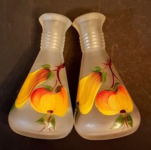 Hazel Atlas Gay Fad Studios Oil &amp; Vinegar Cruet Set Hand Painted 1960s VTG Glass - £11.80 GBP