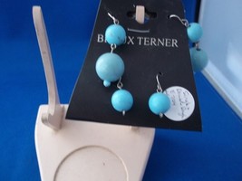 Single and Double Turquoise Colored Dangle Pierced Earrings - $5.00