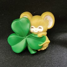 Hallmark Mouse Shamrock Irish Lapel Pin Brooch St Patty&#39;s Day VTG 1983 1... - $5.36