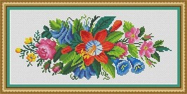 Vintage Floral 1 Lilium Rose Bluebells Gentians Flowers Cross Stitch Pat... - £3.19 GBP