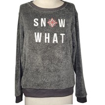 Gray Fuzzy Snow What Sweatshirt Size Medium  - £19.36 GBP