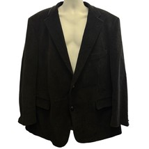 Oak Creek Men&#39;s Sport Coat Blazer 48L 2-Button Black Corduroy Textured D... - $31.34