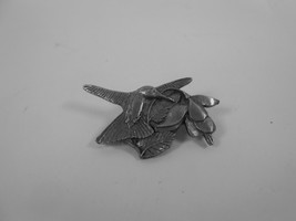 Vintage Birds and Blooms Pewter Pin Hummingbird Brooch 1995-1996 Premier Edition - £4.74 GBP