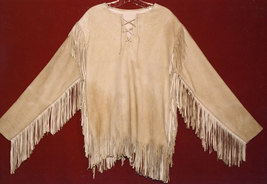 Old American Buckskin Shirt Western Wear Mountain Man Fringe Warrior Sty... - $78.87+