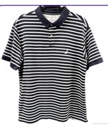 Nautica Performance Deck Shirt Men Large Blue White Striped Polo Pullove... - $23.37