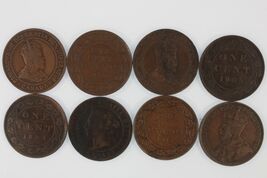 1888-1919 Canada Große Cent 8-coin Set Bronze Elizabeth George Edward - $93.83 CAD