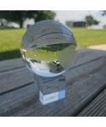 Glass Etched Frosted Earth World Globe Paperweight W Base Shannon Crystal - €19,50 EUR