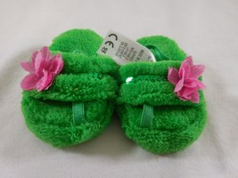 American Girl Doll Slippers Lea&#39;s Rainforest Plush Green Slides Shoes - £7.04 GBP
