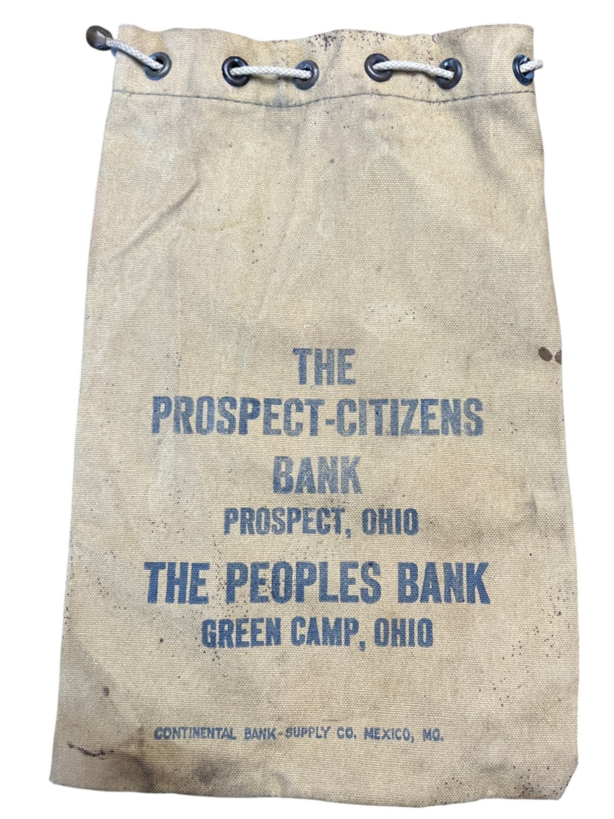 Vtg Antique Bank Bag Canvas Money Bag The Prospect Citizens Bank Prospec... - $12.99
