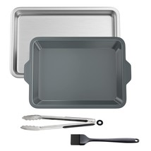 Food Prep Bbq Tray, 4-Piece Grill Prep Trays Include A Silicone Marinade Contain - £59.14 GBP