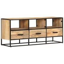 TV Cabinet 110x30x45 cm Rough Mango Wood - £103.13 GBP