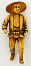 Vintage Japanese Celluloid Carved Figurine 2.25&quot; SKU PB206 - £15.97 GBP