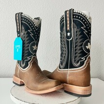 Lane RODEO HOUSTON Mens Cowboy Boots 9.5 Brown Leather Western Blunt Toe - $272.25