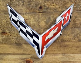 C8 Corvette Emblem Metal Sign - 20&quot; x 19&quot; - £71.93 GBP