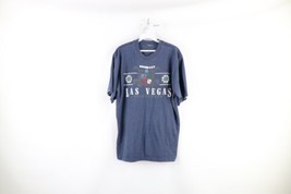 Vintage 90s Streetwear Mens Large Faded Striped Spell Out Las Vegas T-Shirt USA - £32.00 GBP