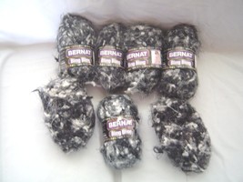  BERNAT Bling Bling Night Club 100% Nylon Yarn Lot of 6  Black White Gray New - $32.99