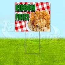 RIBBON FRIES 18x24 Yard Sign Carnival Plastic Corrugated WITH STAKE USA ... - $27.72+
