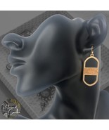 Womens Matte Gold Tan Cork Oval Bar Drop French Hook Dangle Earrings Jew... - $16.47 CAD