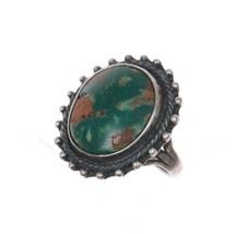 sz6 Cerrillos Turquoise 1940&#39;s Native American silver ring - $163.35