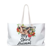 Personalised/Non-Personalised Weekender Bag, Sloth, Quote, My Spirit Animal, Lar - £39.07 GBP