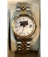 Vintage 90s Stelux Blockbuster Bowl Quartz Watch Two Tone Gold Silver Hong Kong