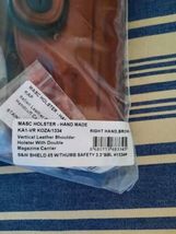 Fits S&W Shield 45 3.3”BBL Thumb Safety Leather Shoulder Holster Dble Mag #1334 image 8