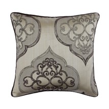Handmade 16&quot;x16&quot; Damask Grey Jacquard Cushion Cover - Grey Damask Galore - £19.81 GBP+