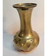 Indian Brass Vase With Swirl Design at Bottom - $24.00