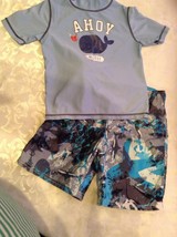 Child of Mine top 4T Cherokee board shorts XS sunscreen swimwear set  - £11.15 GBP