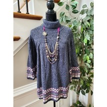 Dressbarn Women Gray Acrylic Turtle Neck Long Sleeve Pullover Sweater Si... - $463.35 MXN