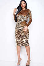Burnout velvet long sleeve open back mid length dress with back zipper - £19.16 GBP