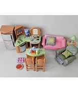 Fisher Price Loving Family Doll House Furniture kitchen &amp; Living Room Lo... - $38.56