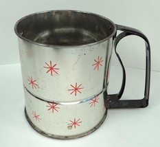 Vintage Androck 4-Cup Flour Sifter - Red Stars - 5.5 x 5 Inches - £9.30 GBP