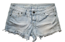 Blue Asphalt Light Blue Jean Cut Off Shorts Womens Size 11 Distressed Look - $16.83