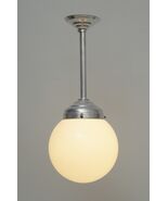 Original Art Deco Ceiling Lamp Ball Light Aluminum 1930 Pendant Light - $700.11 CAD