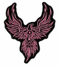 Pink Phoenix Eagle Jacket Vest Patch [Iron on sew on - 9.0 X 7.5 INCH] - £12.48 GBP