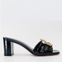 The Micro Black Leather Women Sandal image 4