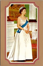 UK H.M. Queen Elizabeth II in White Drawing Room Postcard Z6 - £7.95 GBP