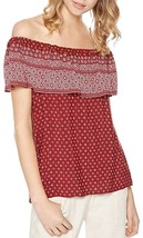 Sanctuary Misha Women&#39;s Printed Off-the-shoulder Top, Bandana Red/White, XS  - $40.49