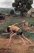 painting Giclee Art Boys Wrestling by Emile Friant. Children   Print Canvas - £7.58 GBP+